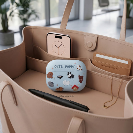 Sweet Blue Puppy AirPods Case – For Daily Use or Special Gift