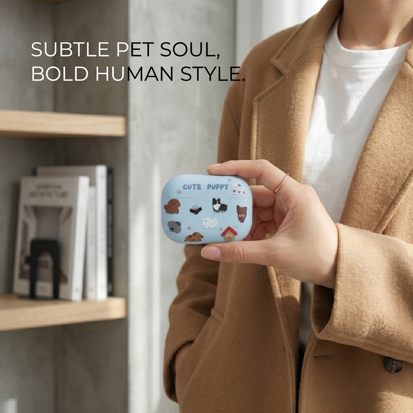 Sweet Blue Puppy AirPods Case – For Daily Use or Special Gift