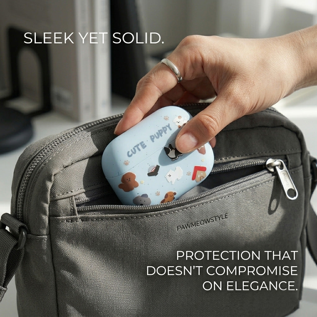 Sweet Blue Puppy AirPods Case – For Daily Use or Special Gift
