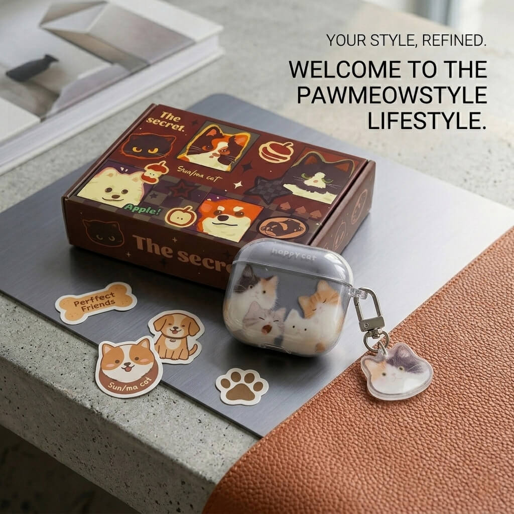 Happy Cat AirPods Case with Detachable Keychain – Everyday Essential or Perfect Gift
