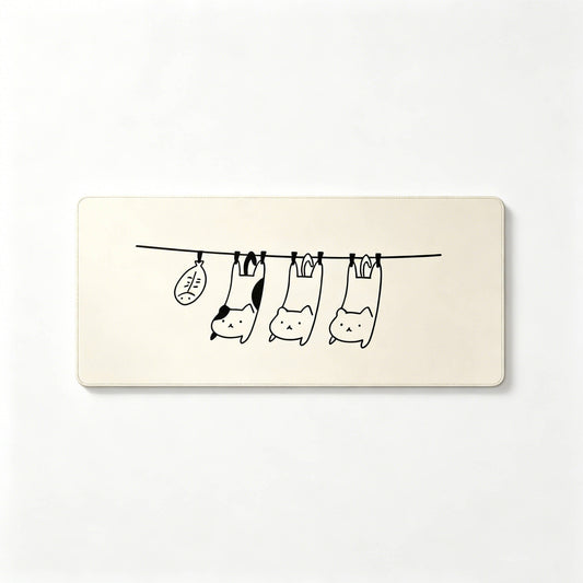 Hanging Cats Large Desk Mat – Non-Slip Extended Mouse Pad
