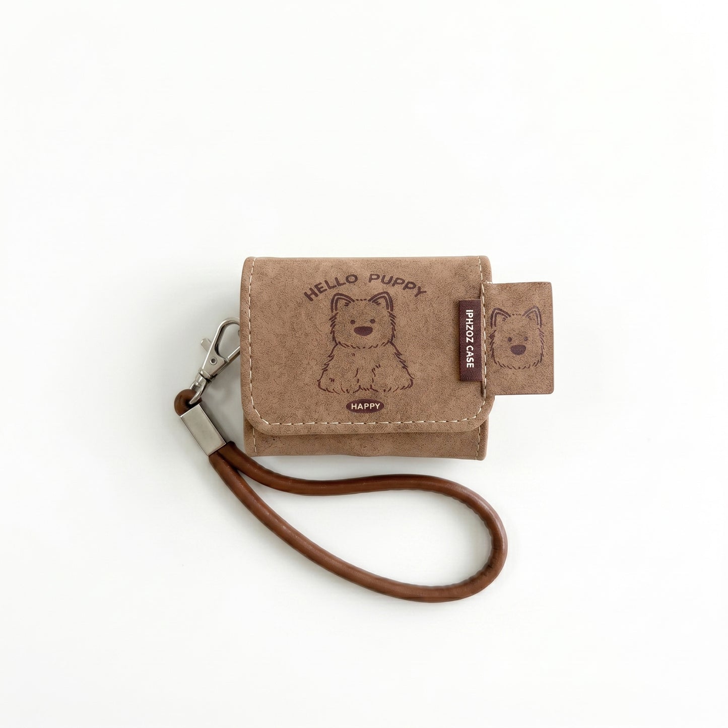 Hello Puppy PU Leather AirPods Case with Wrist Strap – Everyday Carry or Perfect Gift