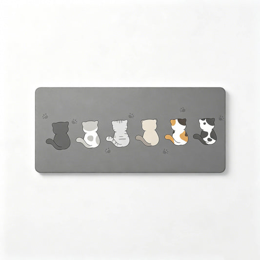 Cute Cats Large Desk Mat – Non-Slip Cat Mouse Pad for Work, Study & Gaming