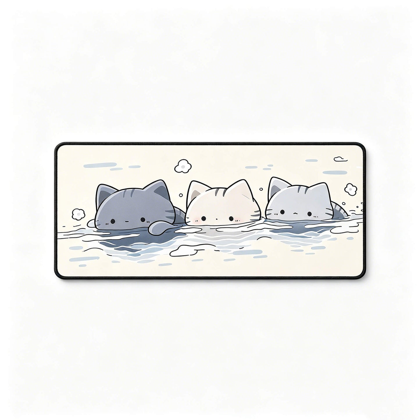 Cute Floating Cats Large Desk Mat – Non-Slip Cat Mouse Pad for Work, Study & Gaming