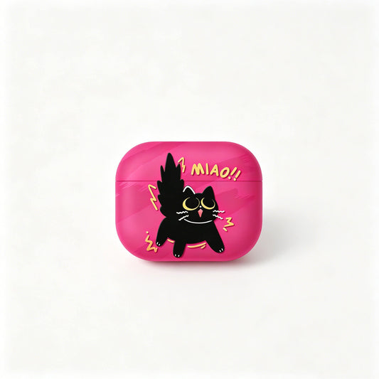 Hot Pink Cute Cat AirPods Case – Lightweight TPU Everyday Carry & Gift Idea