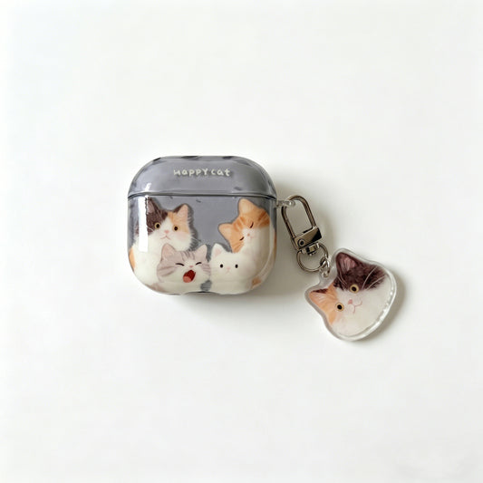 Happy Cat AirPods Case with Detachable Keychain – Everyday Essential or Perfect Gift