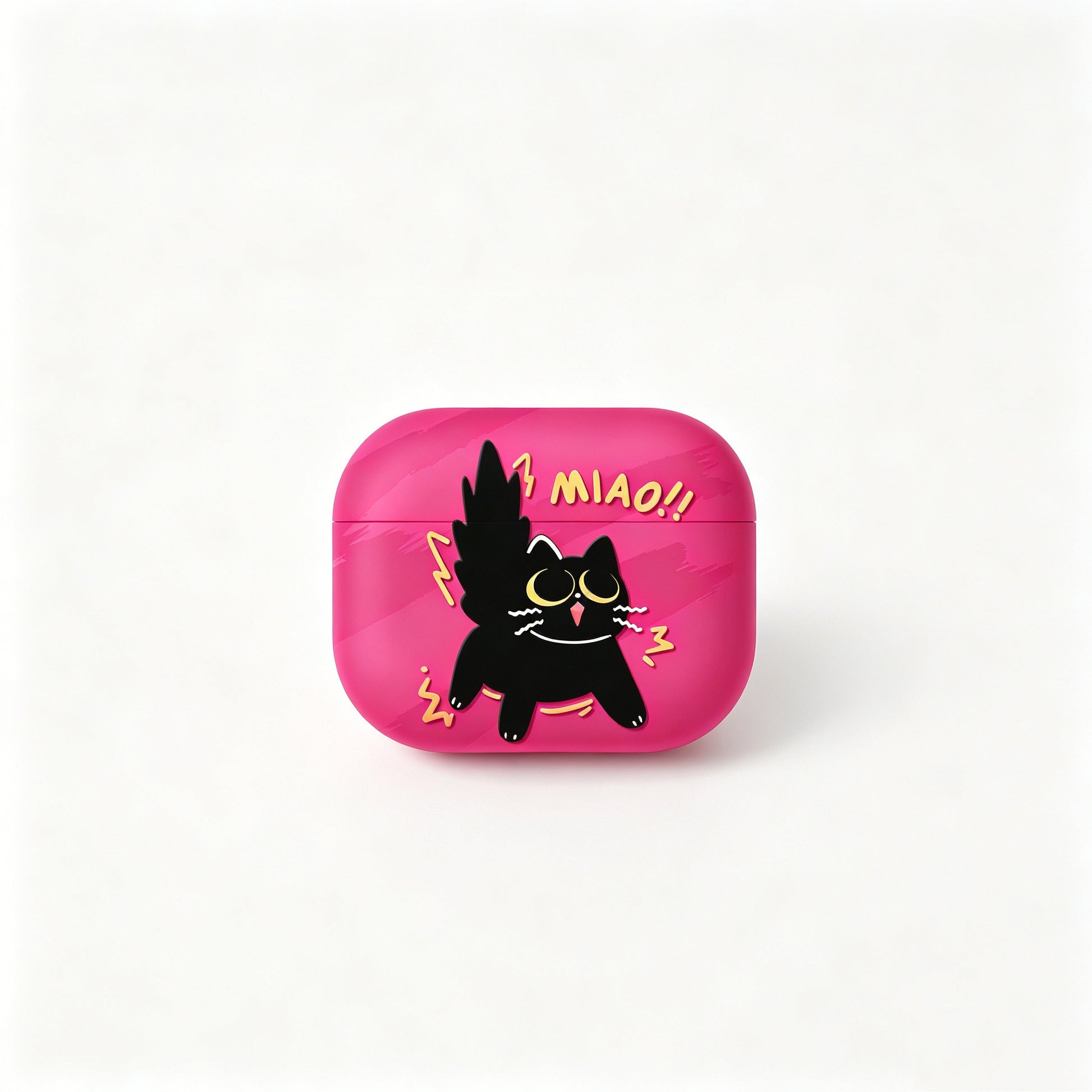 Hot Pink Cute Cat AirPods Case product image