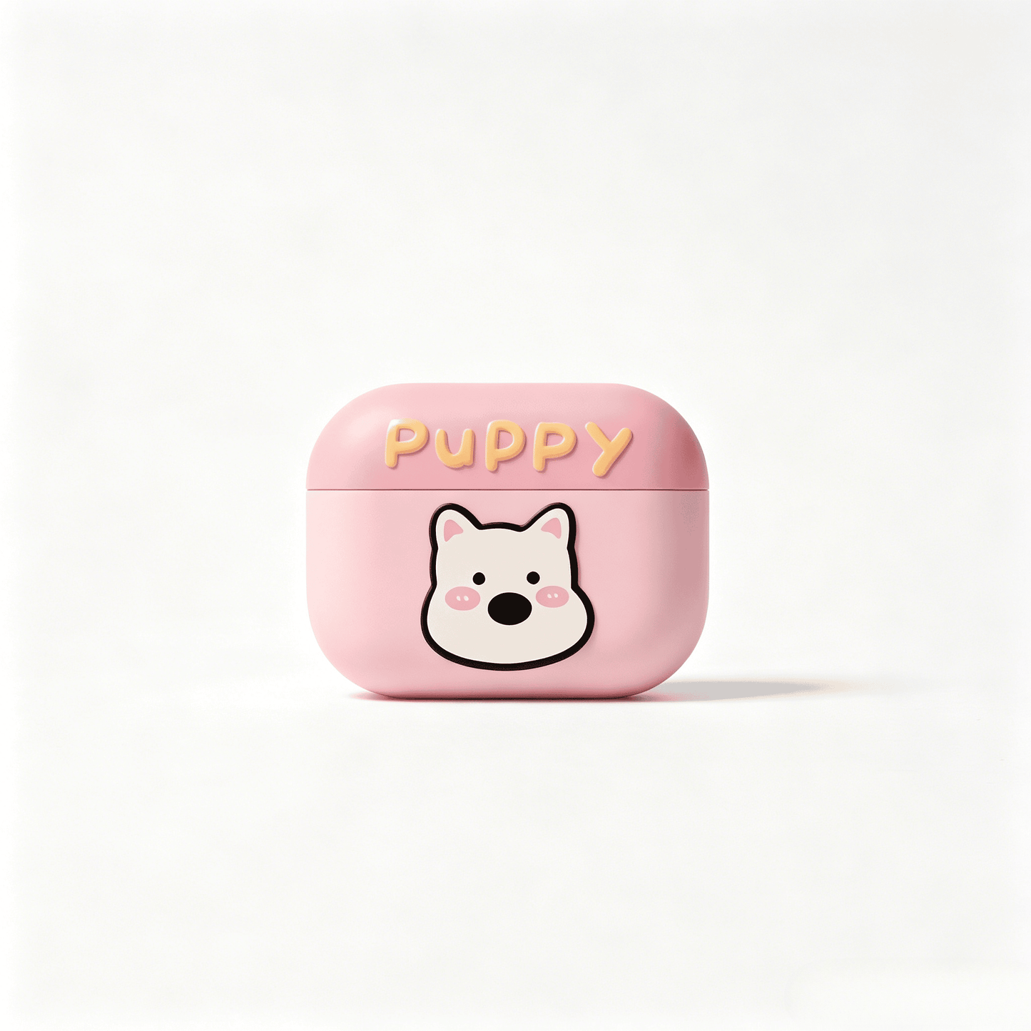 Cute Pink Puppy AirPods Case with Detachable Beaded Wrist Strap product image