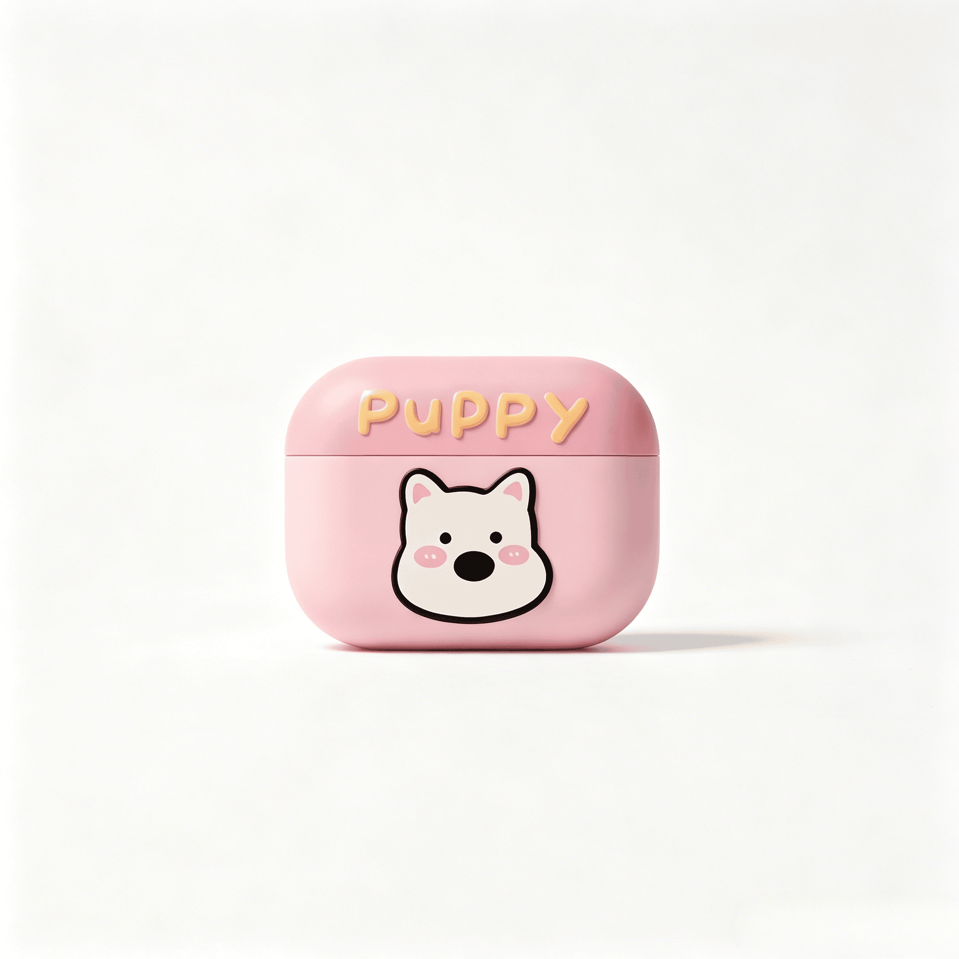 Cute Pink Puppy AirPods Case with Detachable Beaded Wrist Strap product image
