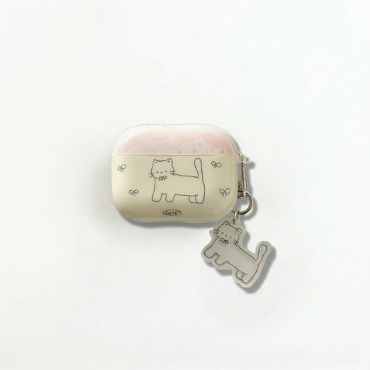 Bow Cat AirPods Case with Detachable Keychain – Subtle Pet Soul, Bold Human Style