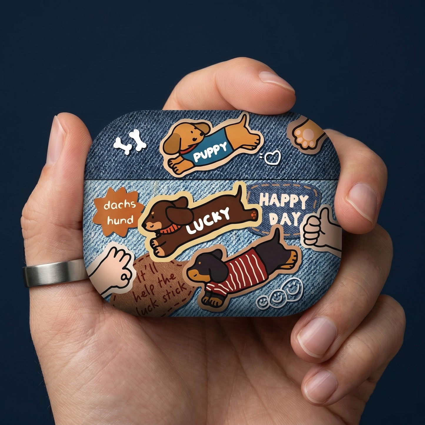 Cute Dachshund Puppy AirPods Case – Everyday Carry or Perfect Gift