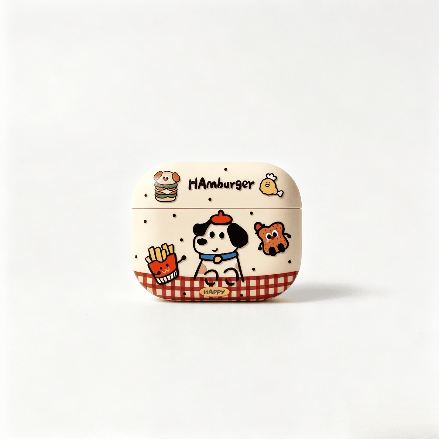 Hamburger Puppy AirPods Case with Colorful Keychain Charm product image