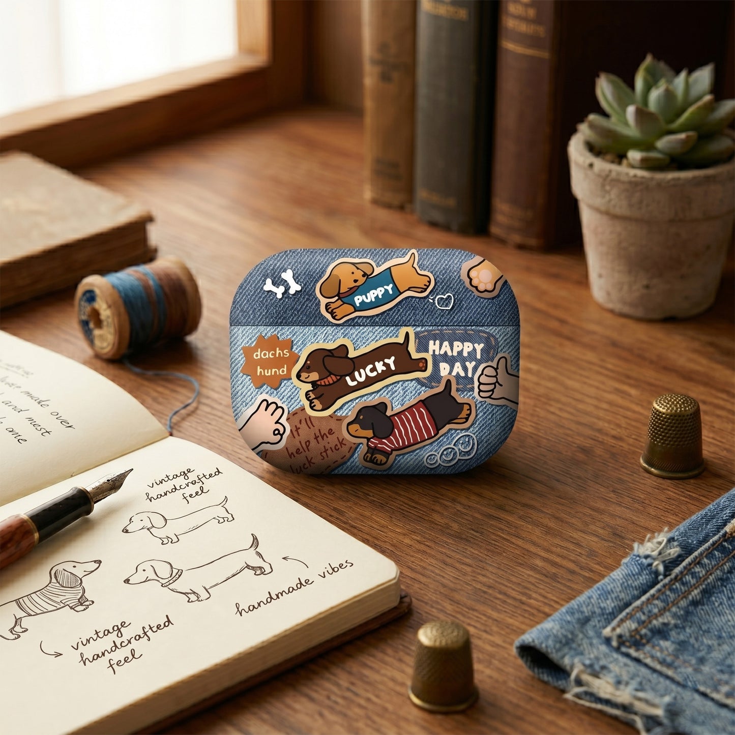 Cute Dachshund Puppy AirPods Case – Everyday Carry or Perfect Gift