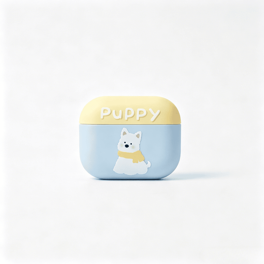 Pastel Puppy Print AirPods Case – Soft-Touch Everyday Carry for Cozy Lifestyles