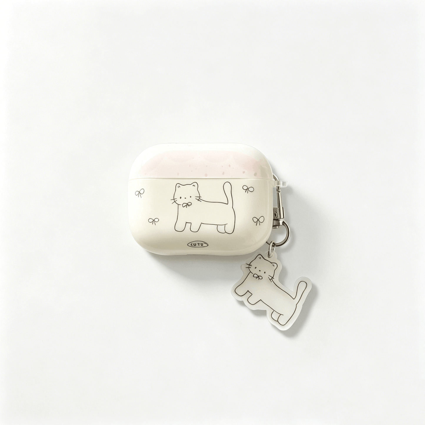 Bow Cat AirPods Case with Detachable Keychain – Subtle Pet Soul, Bold Human Style