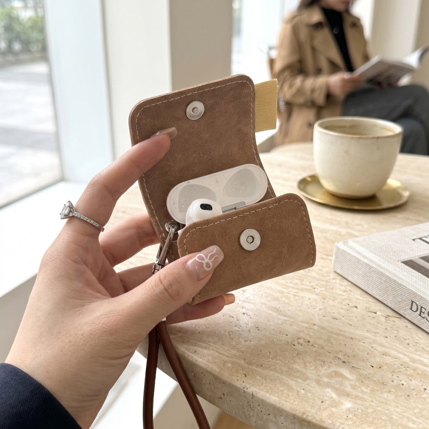 Hello Puppy PU Leather AirPods Case with Wrist Strap – Everyday Carry or Perfect Gift