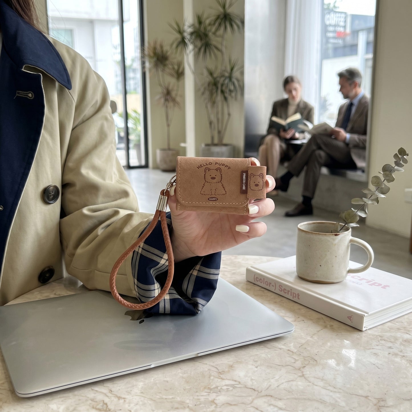 Hello Puppy PU Leather AirPods Case with Wrist Strap – Everyday Carry or Perfect Gift