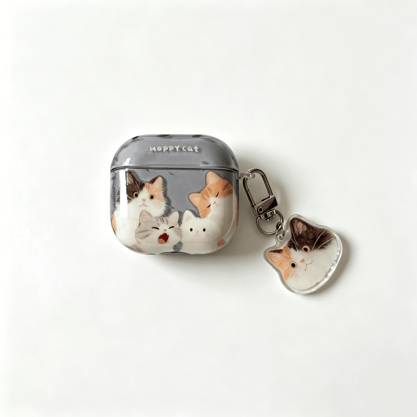 Happy Cat AirPods Case with Detachable Keychain – Everyday Essential or Perfect Gift