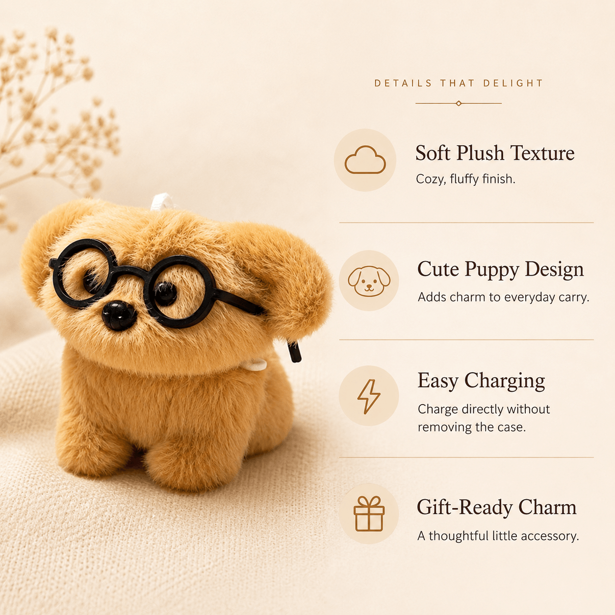 Plush Puppy AirPods Case – Soft Furry Everyday Carry & Cute Gift