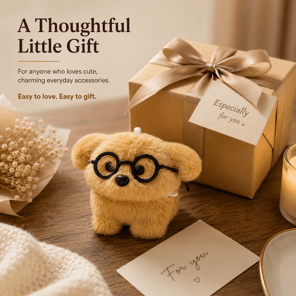 Plush Puppy AirPods Case – Soft Furry Everyday Carry & Cute Gift