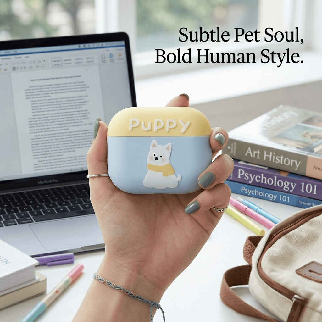 Pastel Puppy Print AirPods Case product image