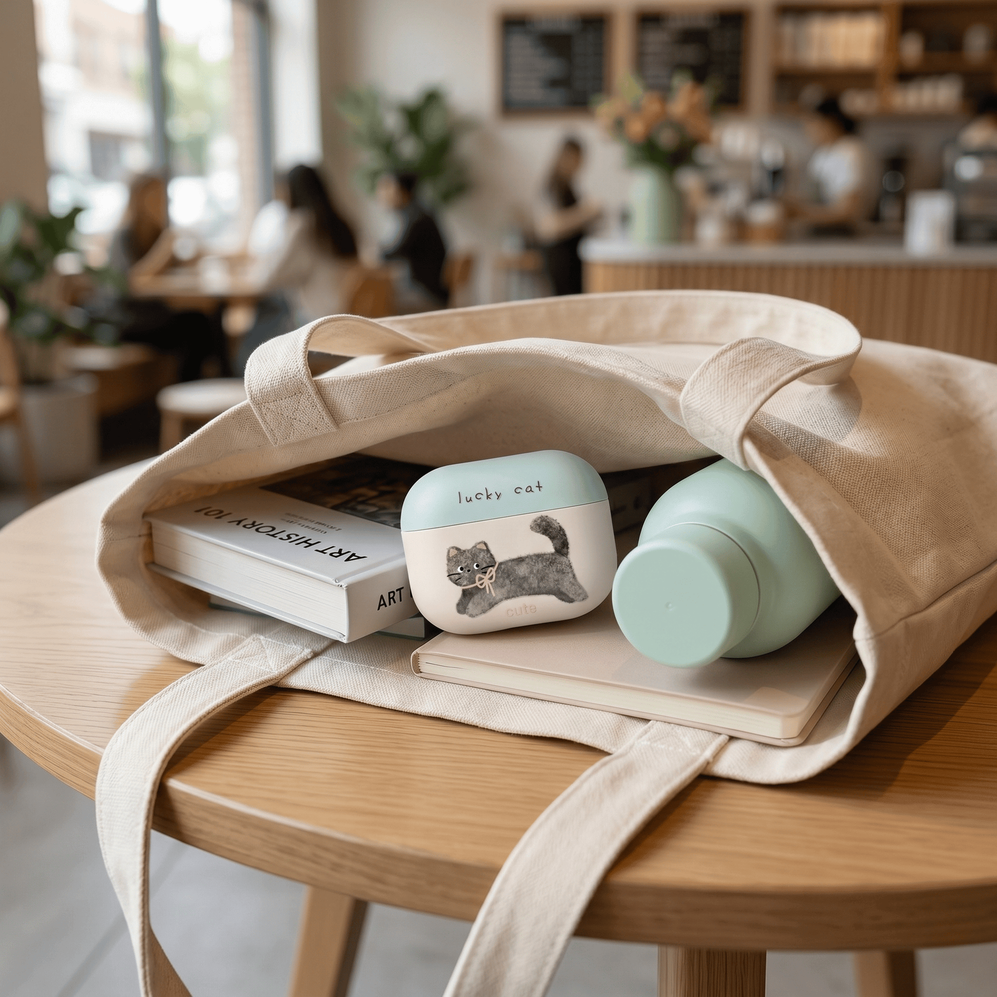 Lucky Cat AirPods Case with Beaded Wrist Strap – Cute Everyday Carry & Thoughtful Gift
