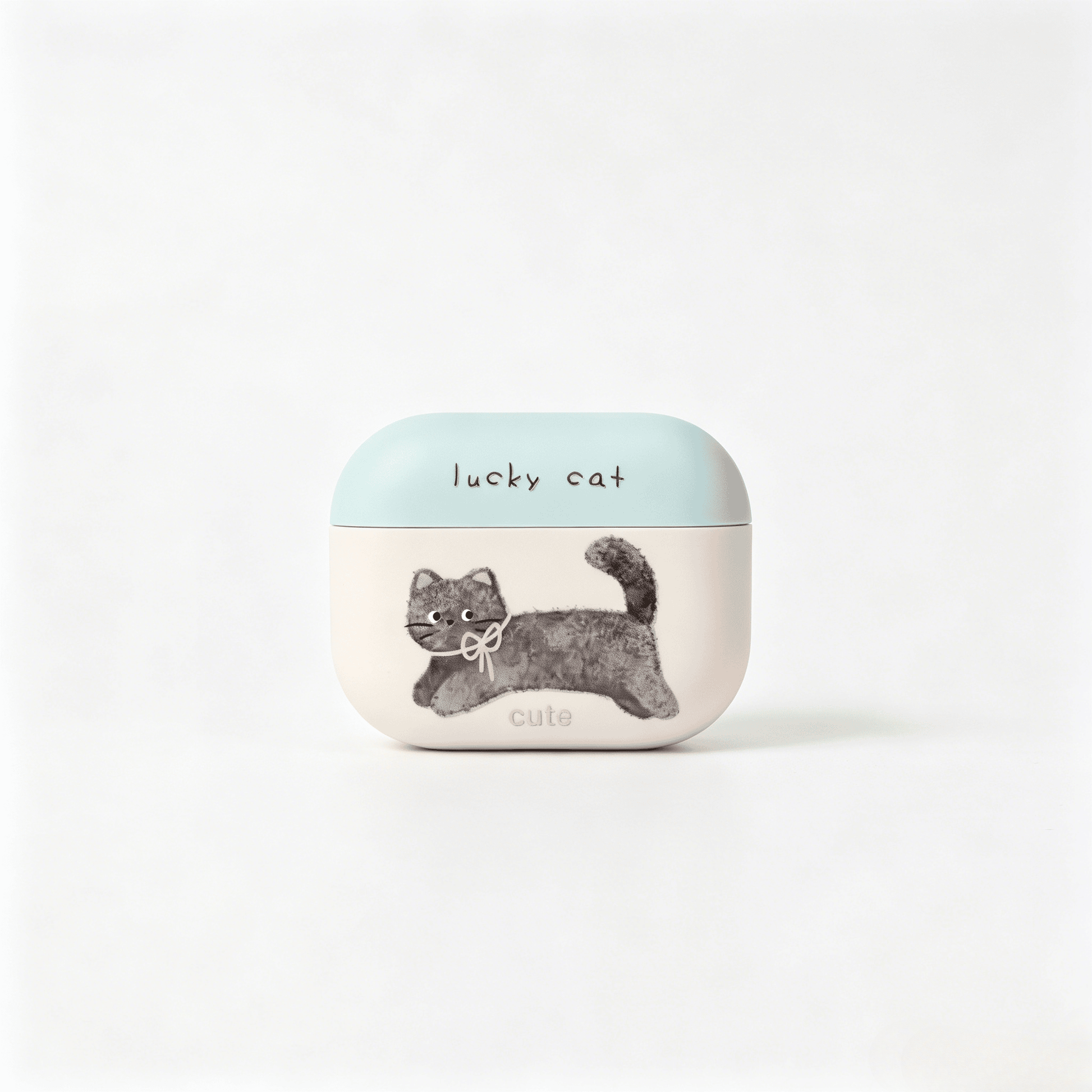 Lucky Cat AirPods Case with Beaded Wrist Strap product image