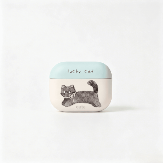 Lucky Cat AirPods Case with Beaded Wrist Strap – Cute Everyday Carry & Thoughtful Gift